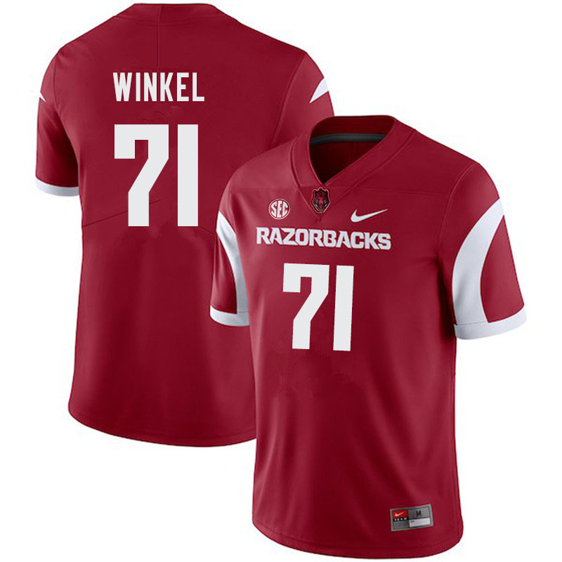 Men #71 Ryan Winkel Arkansas Razorbacks College Football Jerseys-Cardinal